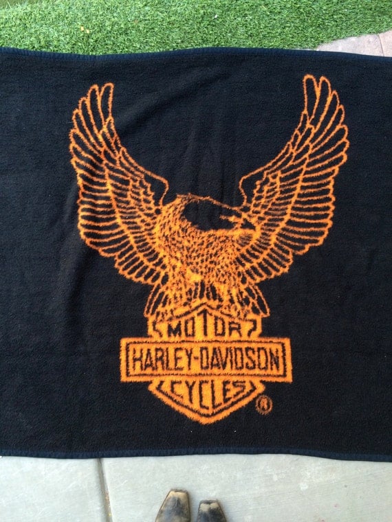 1980s Harley Davidson Vintage Blanket by Vintagemarketclothes