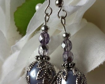 Lilac Globe Earrings