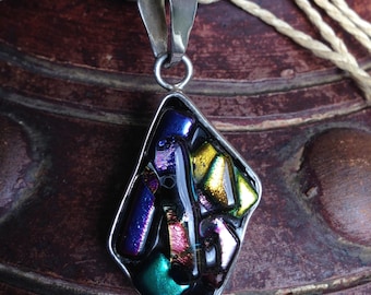 Sterling Silver Dichroic Glass Pendant