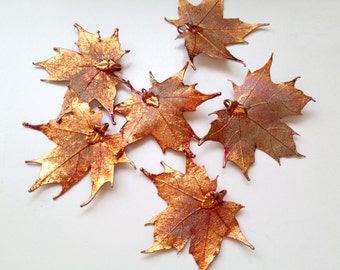 One Copper REAL Maple Leaf Pendant - 2" to 2.25" wide - Asymmetrical-