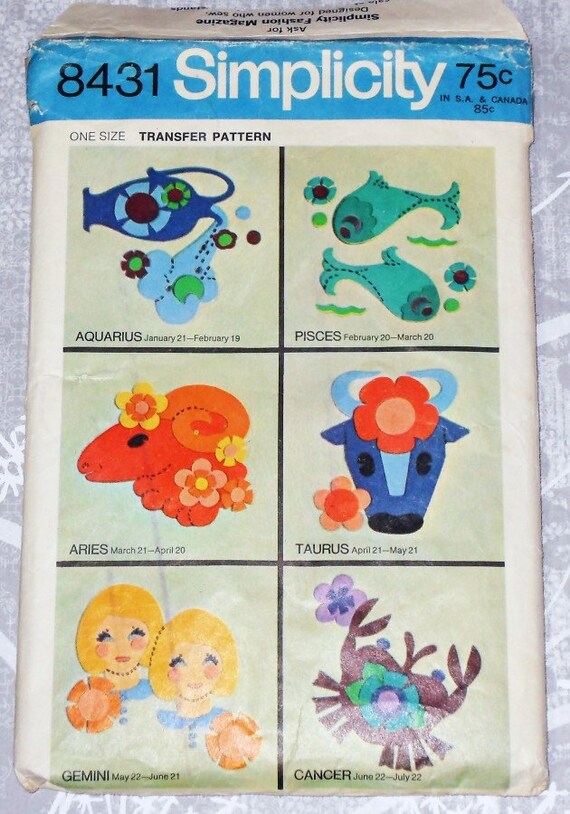 felt applique zodiac signs 1960s pattern by sewinghappyplace felt applique zodiac signs 1960s pattern by sewinghappyplace