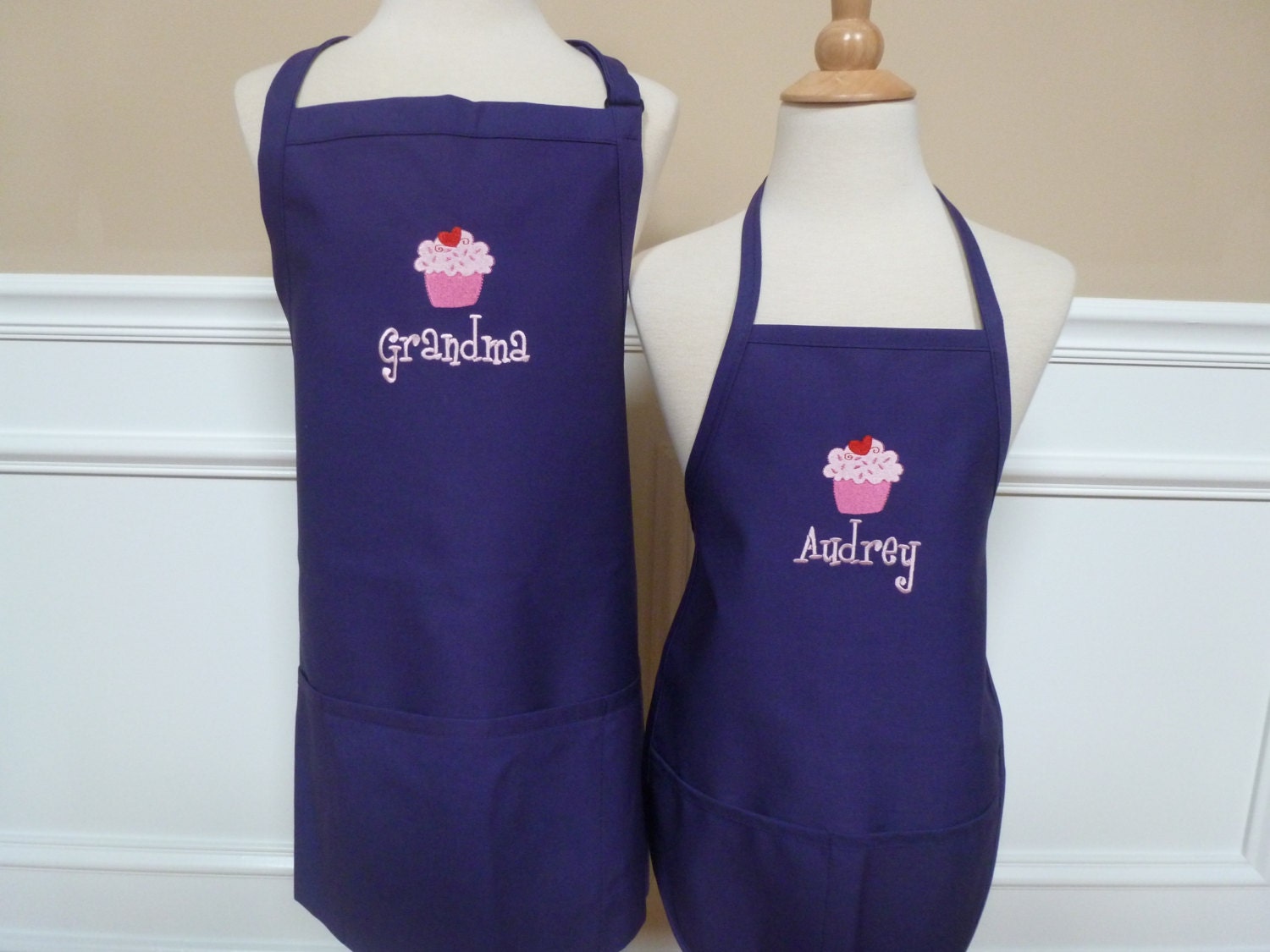 Personalized Mommy and Me Daughter Apron Set Mom Mother
