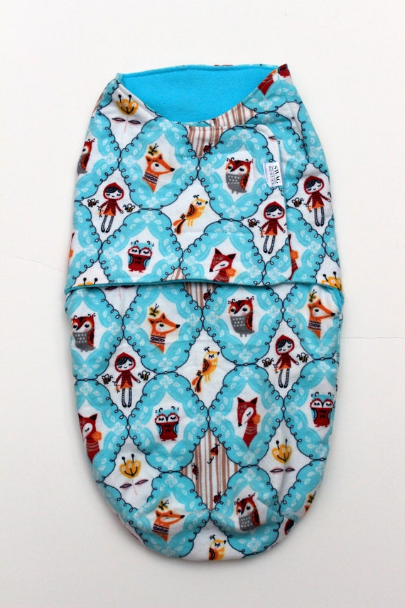 Items similar to Baby Swaddle Wrap bag snuggle blanket sack Fox Foxes Little Red Riding Hood Owl