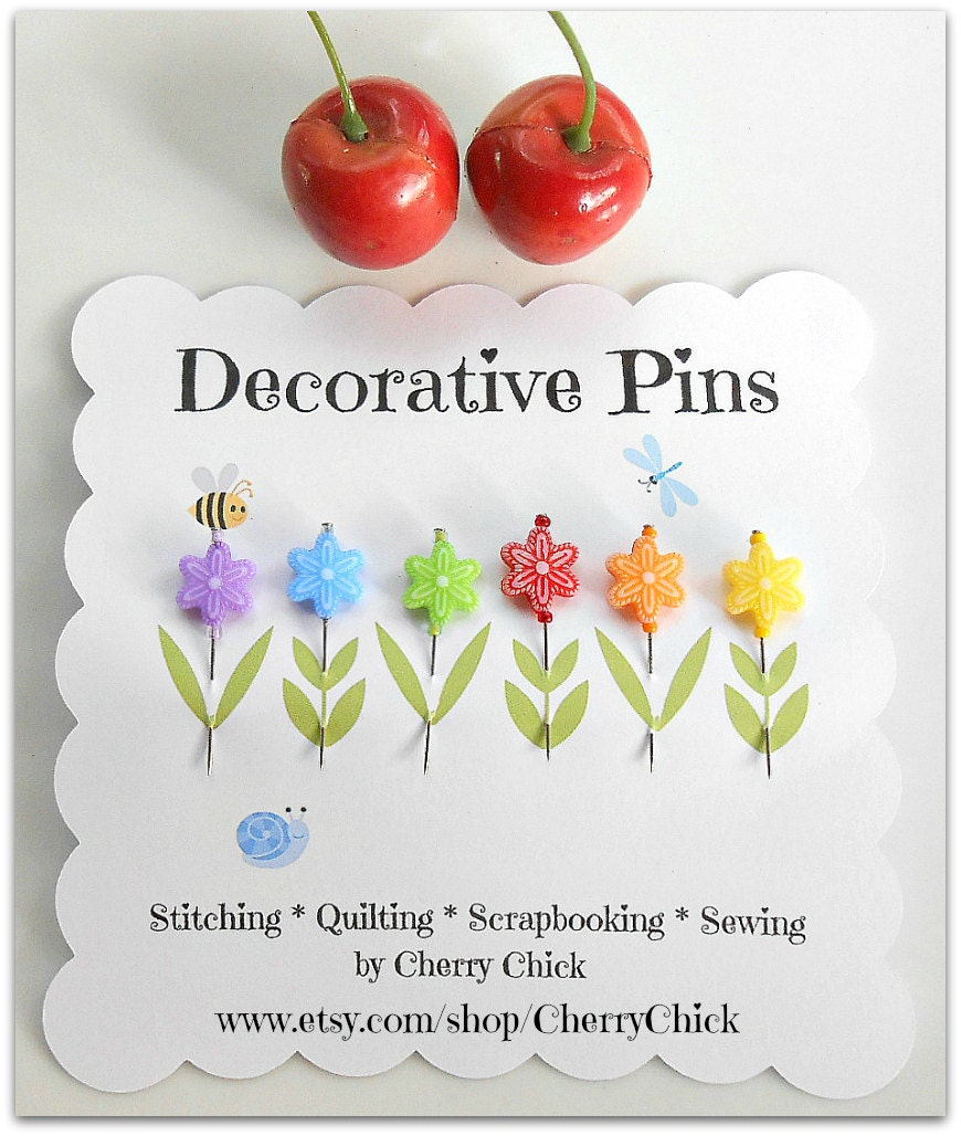 Decorative Pins Sewing Pins Fancy Pins Cute by CherryChick