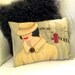 new...VANESSA SOFA PILLOW, handpainted pillow, London, telephone, taupe, gift for woman, classy quote, hat, mysterious woman, red, Burberry