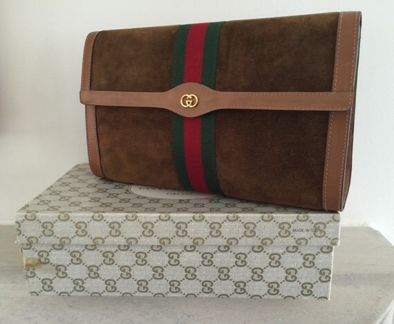 vintage gucci suede clutch