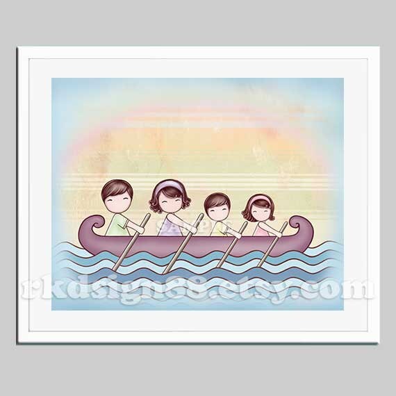 Family art for children decor art for kids room baby nursery