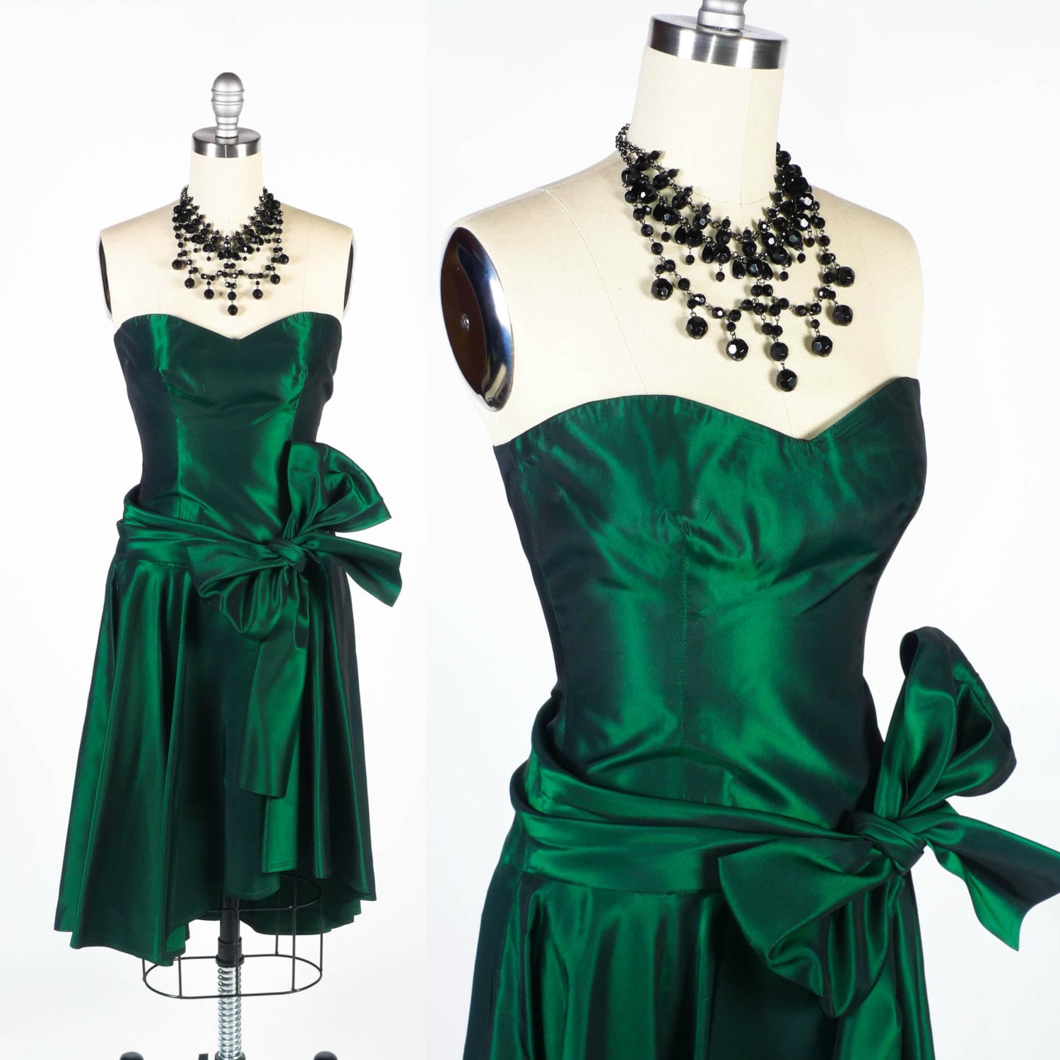 SALE Vintage 80s Prom Dress // 1980s Prom Dress // Green