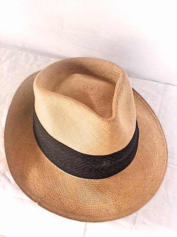 Mens Vintage Panama Hat 1960s Fedora Genuine Panama Snap