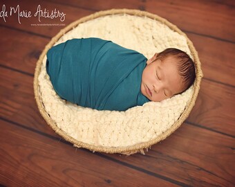 SALE Newborn Knit Stretch Wrap, Baby Layering, Baby Wrap, Teal or Green Wrap, Baby Photo Prop, Newborn Photo Prop, Baby Stretch Wrap,