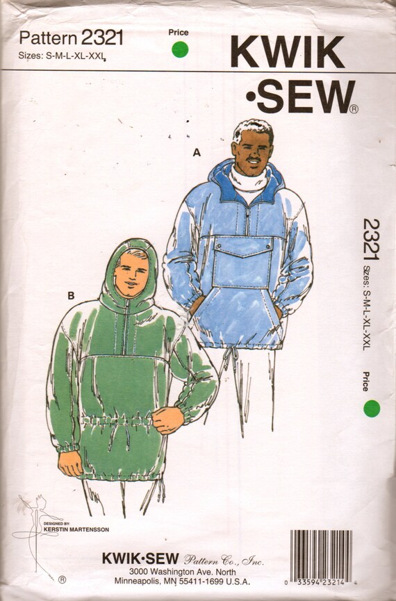 Kwik Sew 2321 Mens Pullover Hooded Jacket Pattern by mbchills