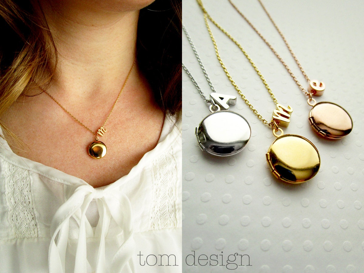Personalized Locket Necklace Initial and Locket Personalized