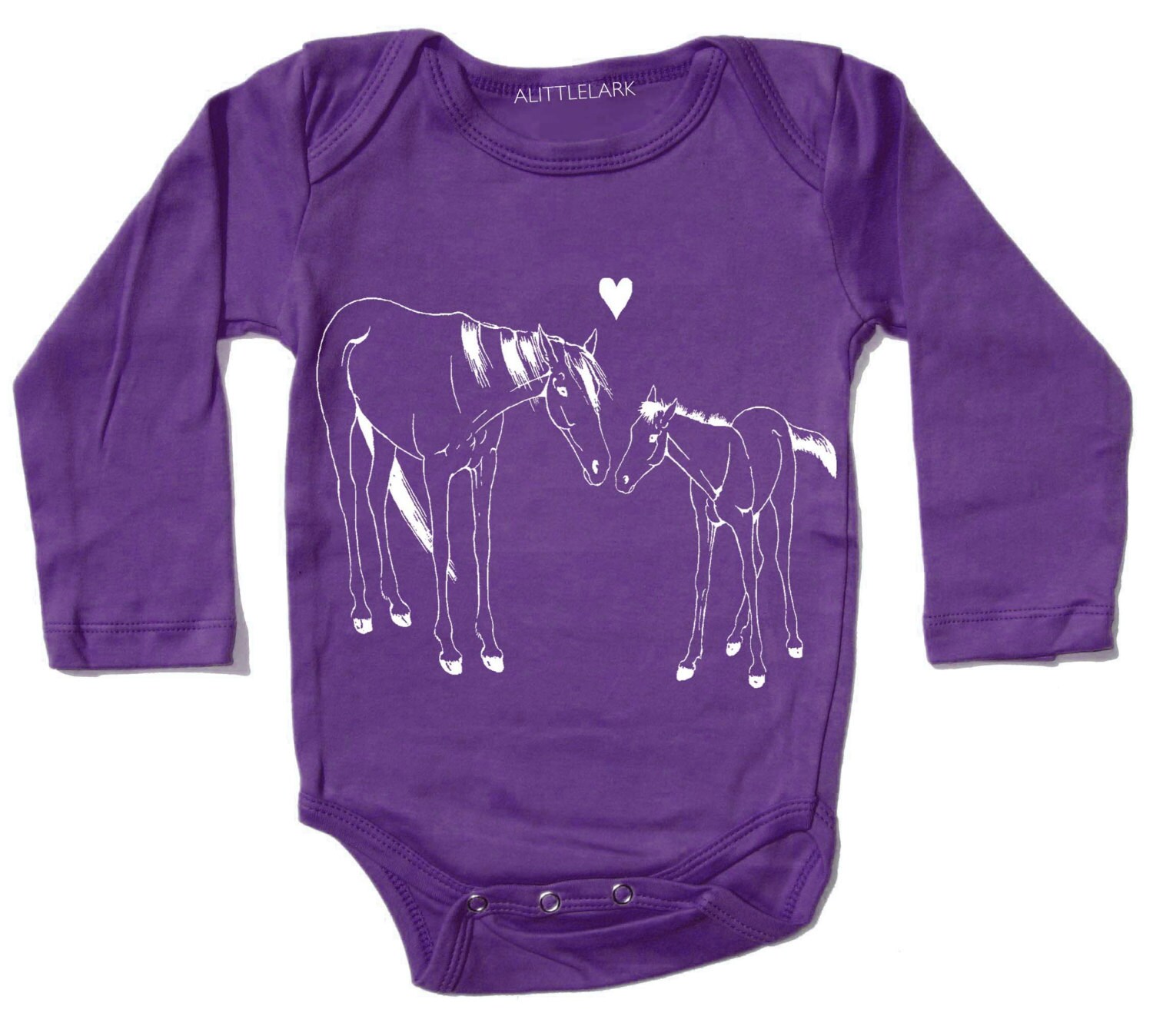 Horse Onesie Violet Purple Horse Bodysuit Cute Baby Girl