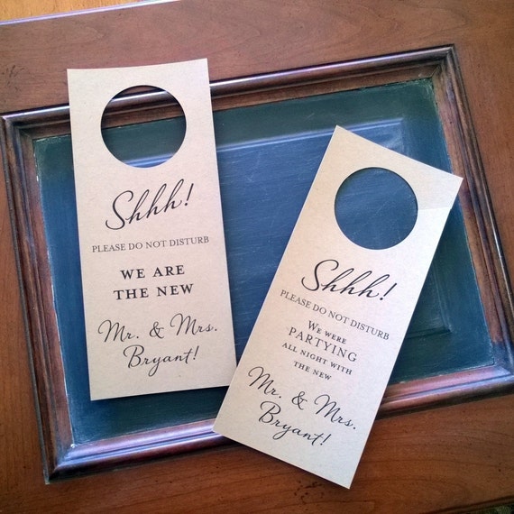 Custom Rustic Wedding Door Hangers Bride & Groom Suite Do