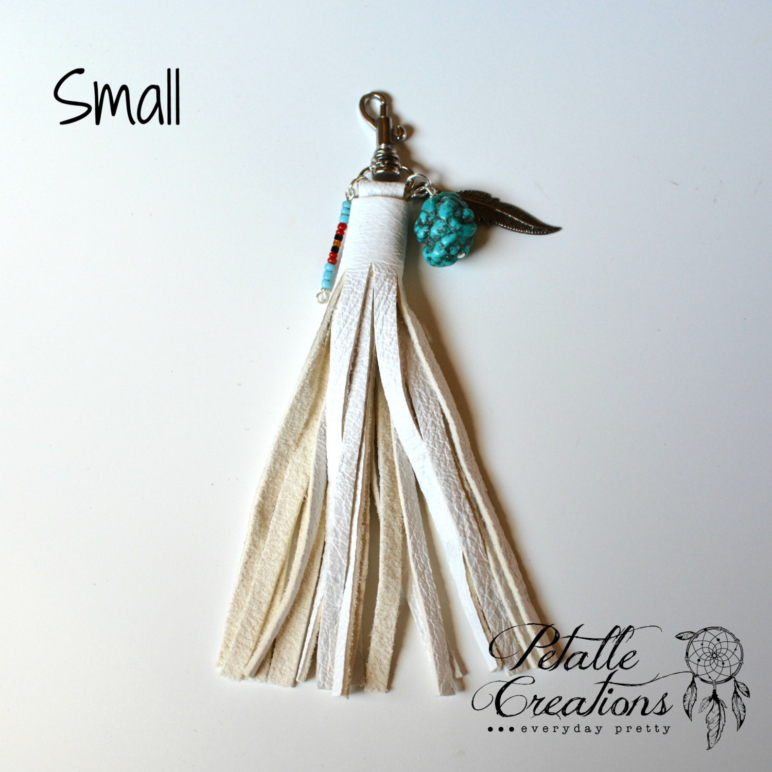 leather tassel zipper pull purse charm Native by PetalleCreations