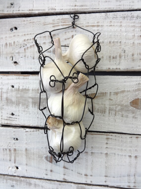 Handmade Wire Wall Hanging Garlic Basket by CharestStudios on Etsy