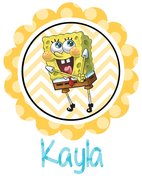 Items similar to digital pdf Spongebob Inspired Personalized Birthday