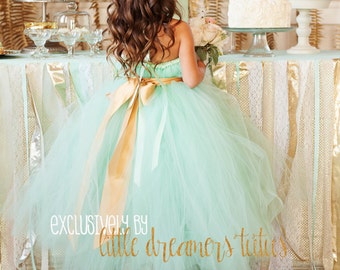As Seen on 100 LAYER CAKE - Mint Green Flower Girl Tutu Dress