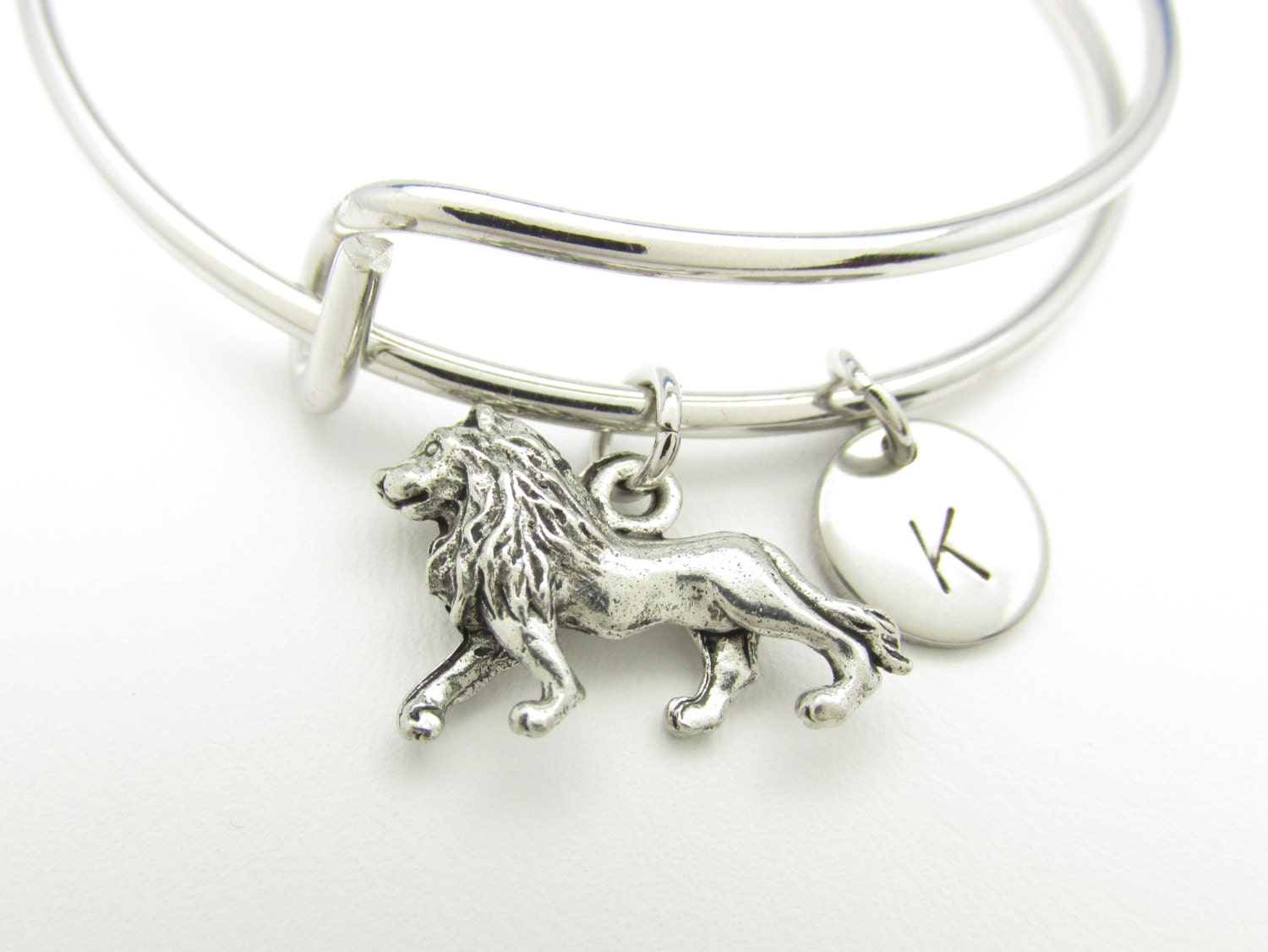 Lion Charm Bangle Lion Charm Bracelet Adjustable Expandable