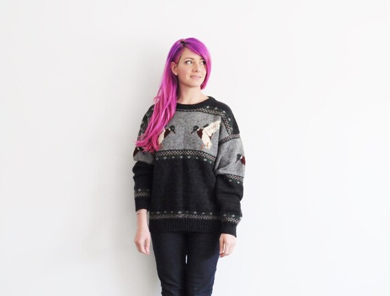 duck hunt wool sweater retro woolrich jumper medium large duck hunt wool sweater retro woolrich jumper medium large