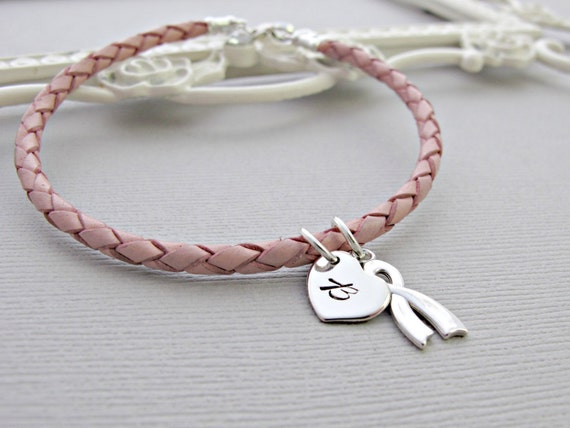 Cancer Bracelet Pink Ribbon Personalized by vonmeyerjewelry