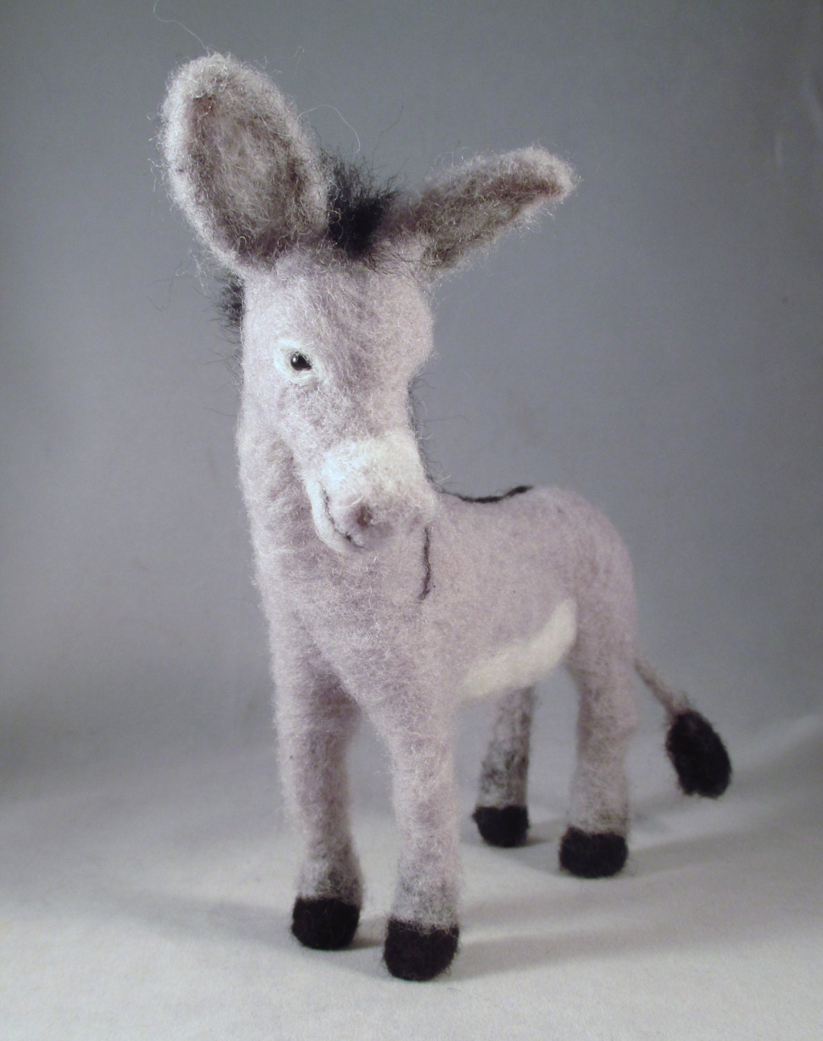Needle Felted Donkey Donkey Art Needle Felted by FlomopStudio
