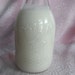 Vintage GLASS MILK BOTTLE Decanter Container Dairy Cow Logo Star Plastic Lid Embossed Raised Design Kitchen Dining Quart Size Fluid Liquid