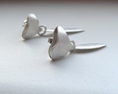 Silver dangle earrings â€“ handcrafted silver â€“  elegant earring â€“  artistic earrings â€“ contemporary jewelry â€“ mismatch earring