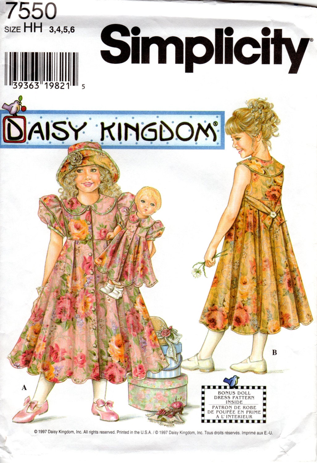 Daisy Kingdom Girls' Dress Pattern Simplicity 7550 Size