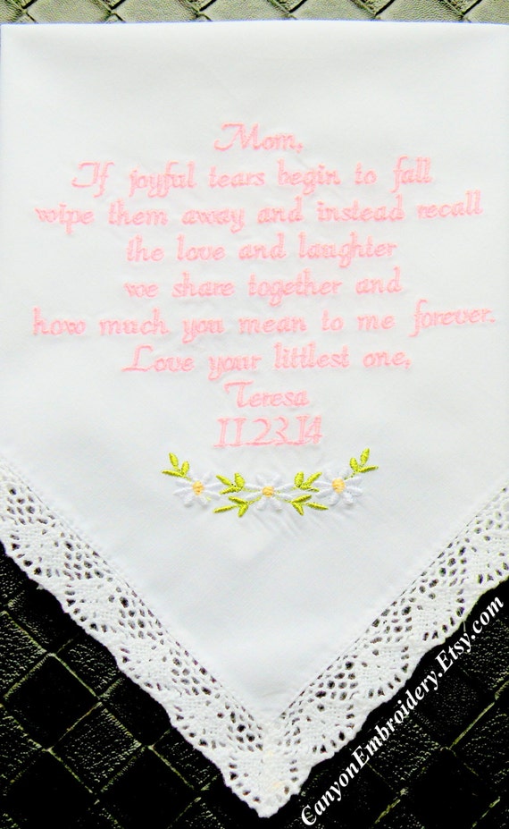 sweet embrodiered hankerchief gift