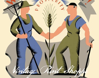 WPA poster print reproduction 5x7 print Vintage art Home Decor Prosperity Vintage print Works Progress Administration 1930's poster New Deal