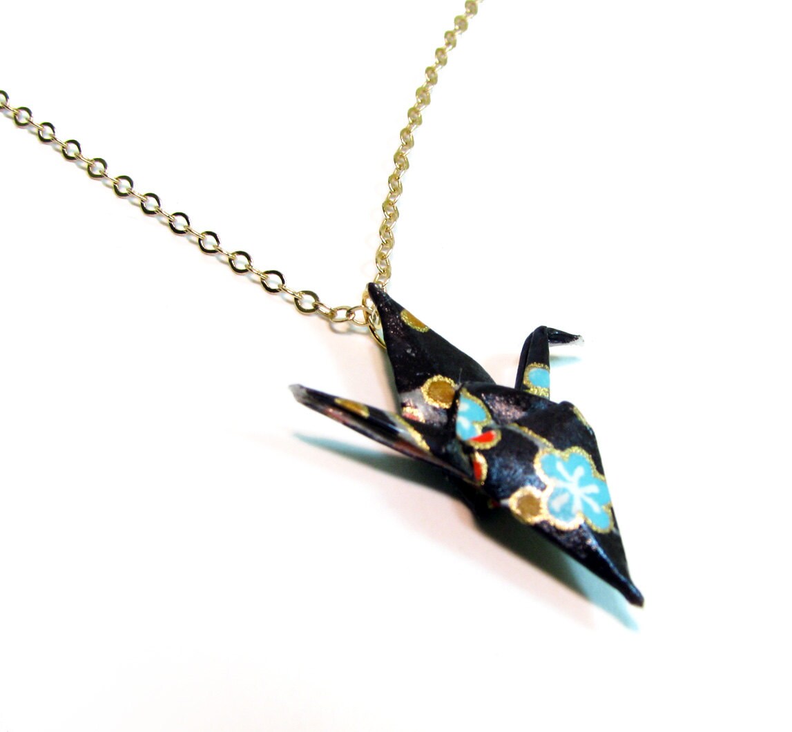 Origami Crane Necklace Holiday Blend Peace Crane Necklace