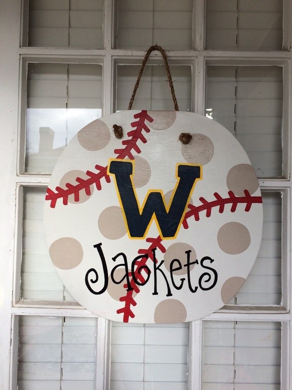Team Baseball Door Hanger by arhale4 on Etsy