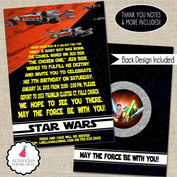 Star Wars Invitation | Star Wars Party Invitation | Star Wars Birthday Invitation | Star Wars Invite | Boys Birthday | Amandas Parties To Go Il_570xn