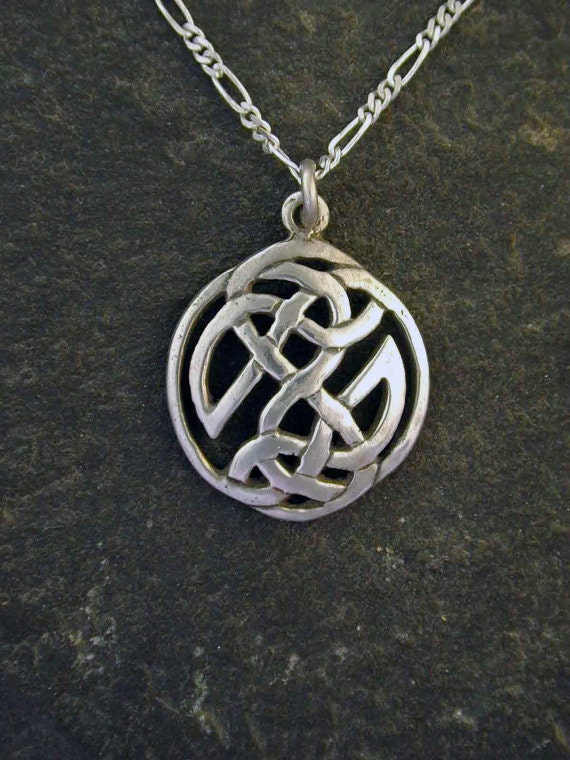 Sterling Silver Celtic Knot Shield Pendant on a Sterling