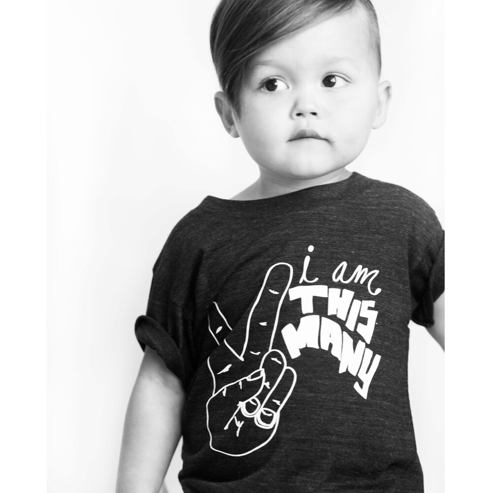 I Am This Many Kids Birthday Shirt Two Funny Second