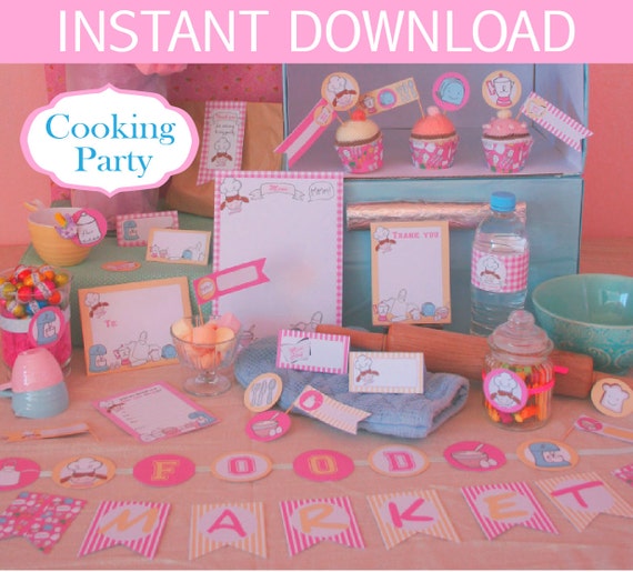 Pink Mini Chef Party DIY Printable Kit - INSTANT DOWNLOAD Il_570xn