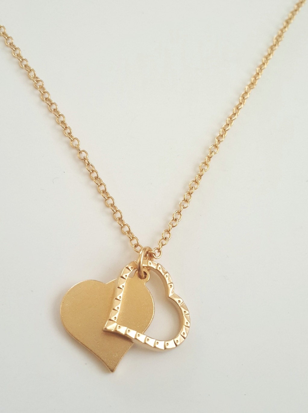 Gold Heart Necklace Dainty necklace heart charm necklace