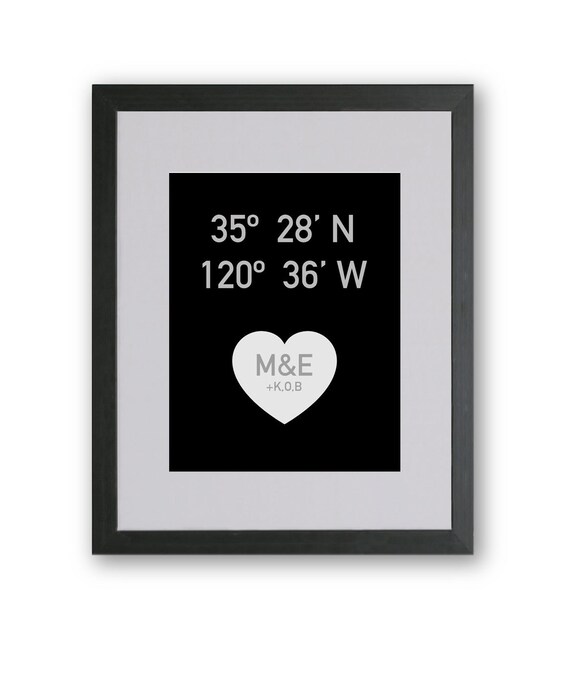 Items similar to Personalized Home Coordinates Custom Wall Art on Etsy