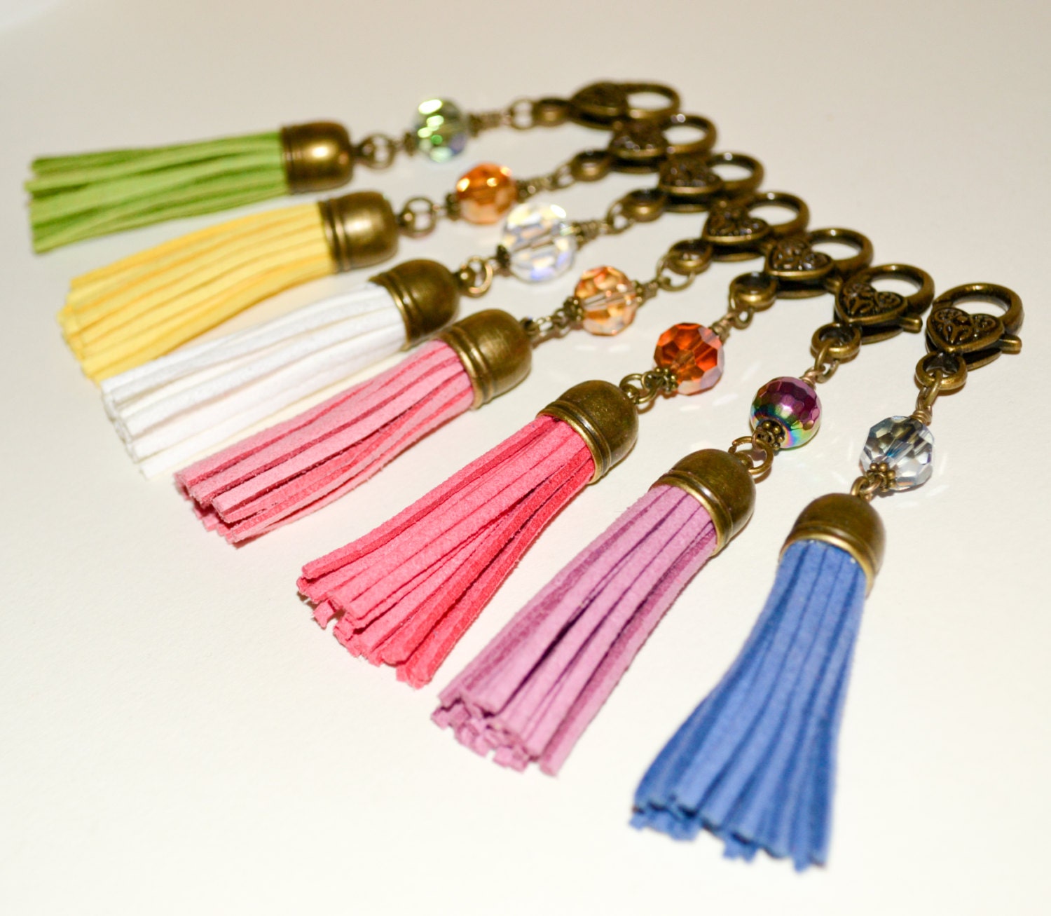 Handbag Accessories Set Set of Seven Bag Charm Clips Rainbow