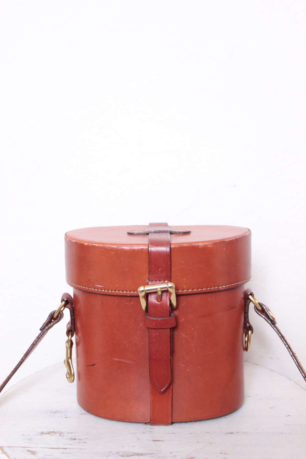 Vintage Unique Brown Leather Binocular Case Perfect by thejunkhaus