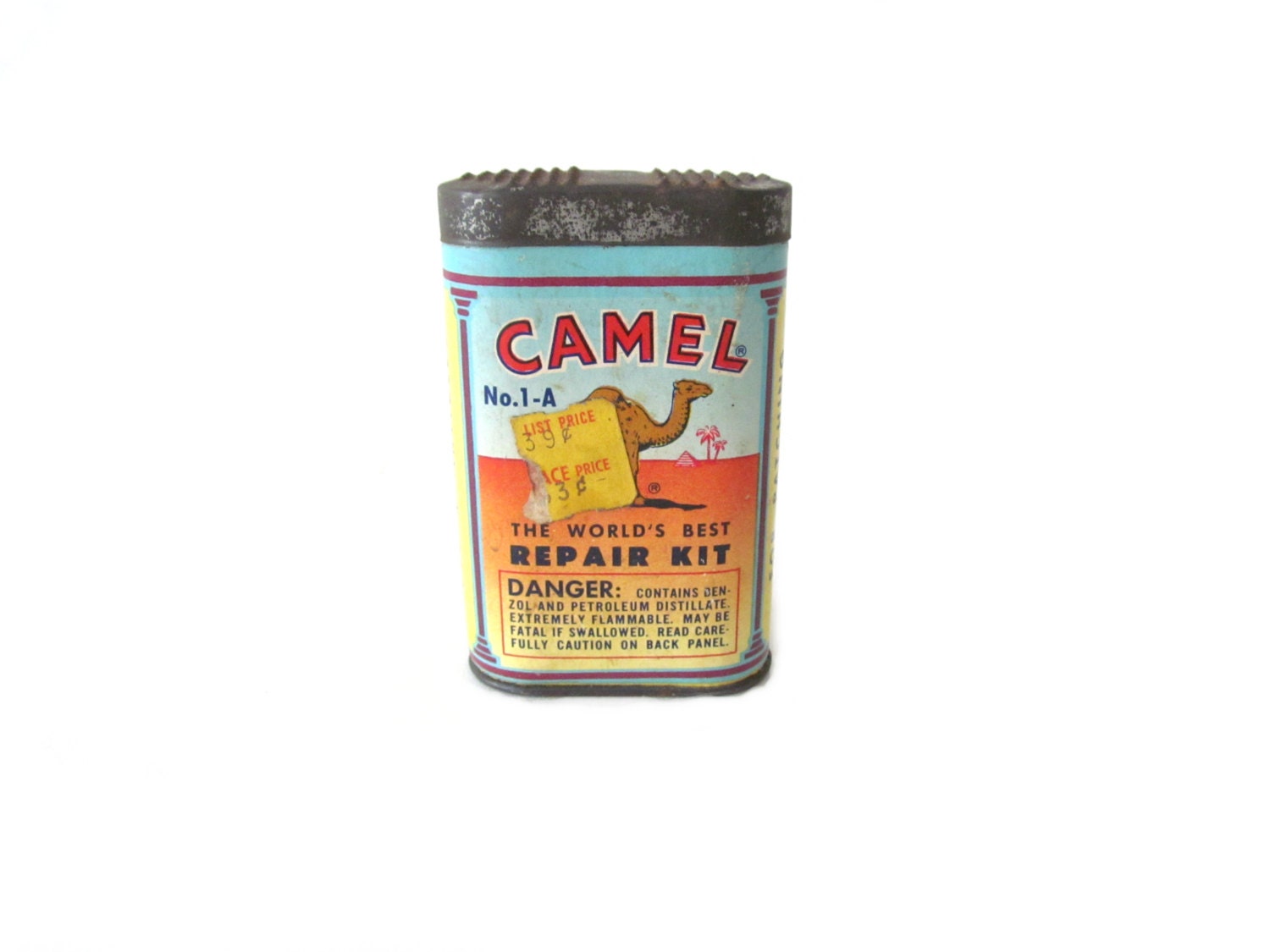 Vintage Camel Tire Repair Kit Camel Advertising Container