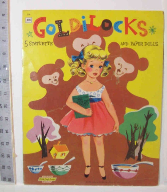 Clearance Vintage 1959 Goldilocks paper dolls by