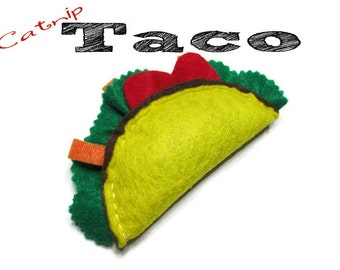 Cat Toy , Felt Catnip Taco , Catnip Toy - 1 Toy - Available in Catnip, Lemongrass, SilverVine, Valerian, and Honeysuckle