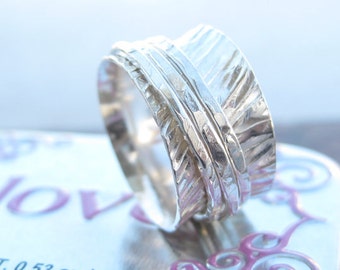 Sterling silver spinner worry fidge t meditation ring custom ...