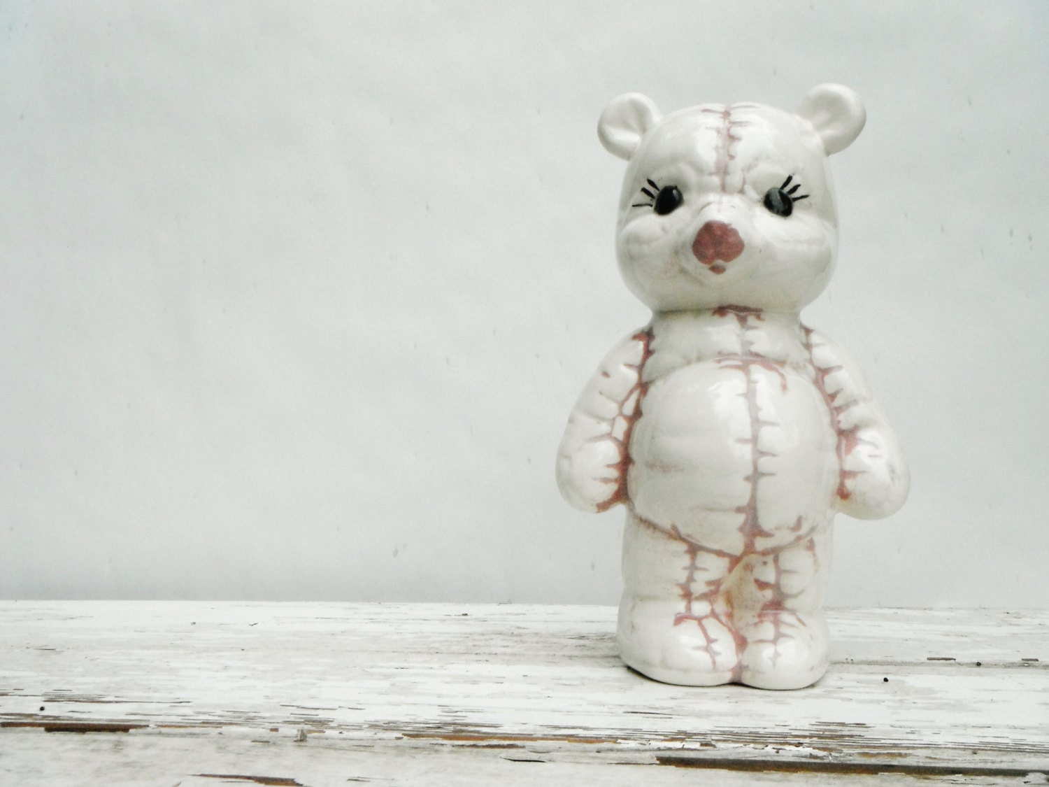 teddy bear with porcelain face