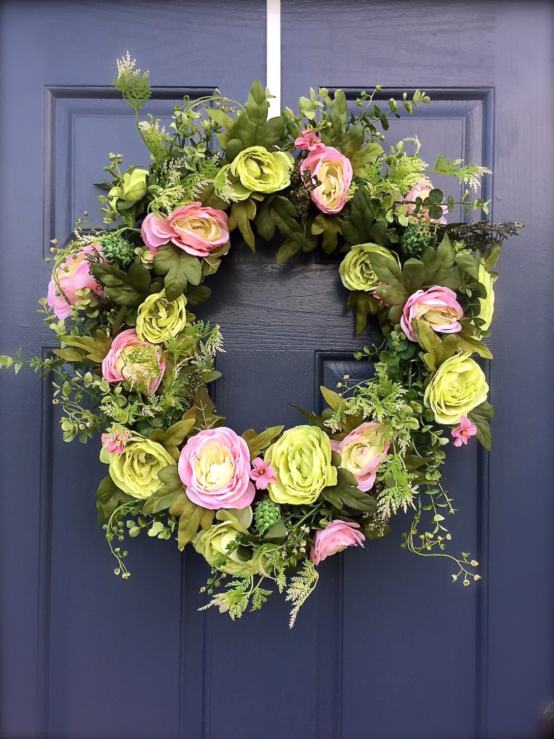 Pink and Green Wreath Baby Girl Decor Pink Spring Wreaths