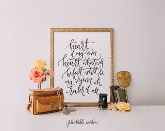 Calligraphy art print, Printable wall art, hymn printable, Be Thou My Vision, hand lettered print, hymn print, wall decor, printable wisdom