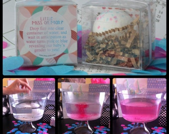 Gender Reveal Party Little Miss or Little Man Reveal Fizz: one pink, one blue