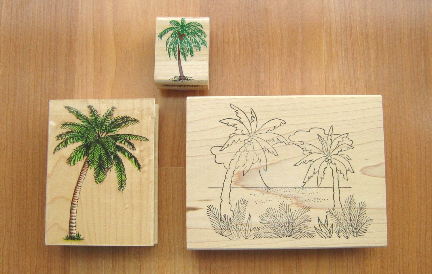 Rubber stamps palm trees 3 in lot